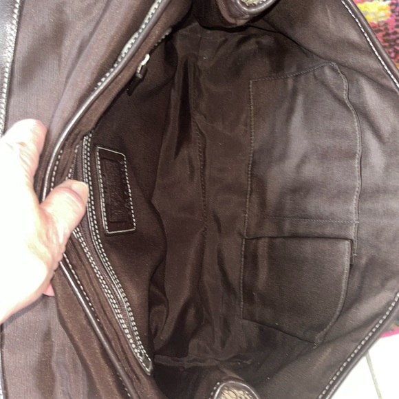 Coach Soho Legacy Signature small C’s Jacquard / dark brown leather buckle front - Picture 16 of 17